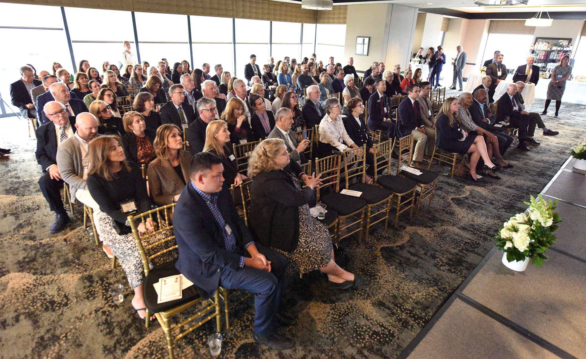 Attendees at an event honoring an SDCBF Distinguished Lawyer.